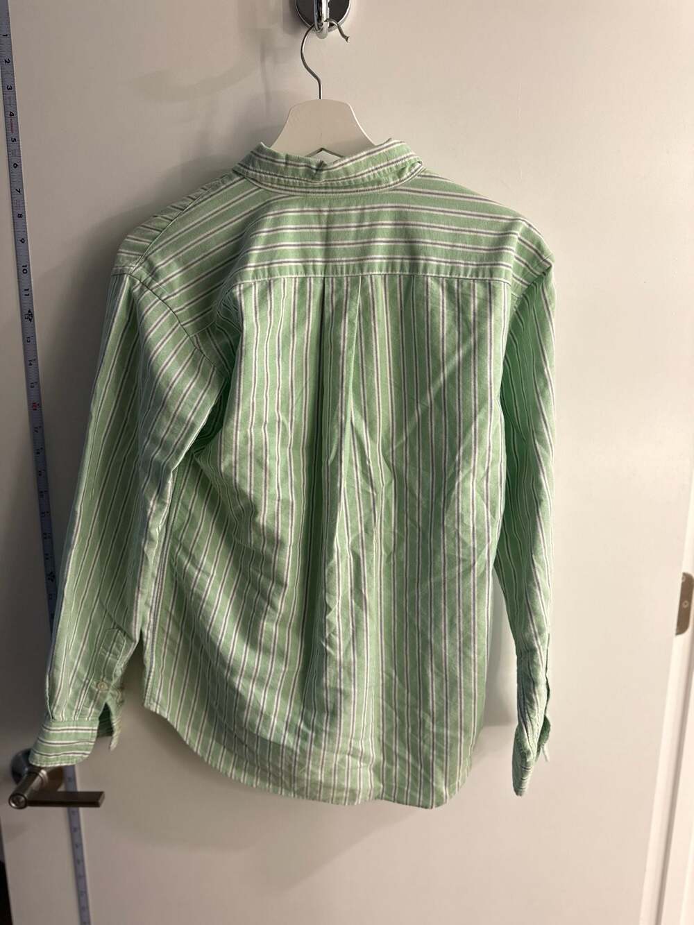 Vintage 90s Ralph Lauren Boys Green Striped Oxford Button Down Shirt Size L (16/ - Picture 6 of 9